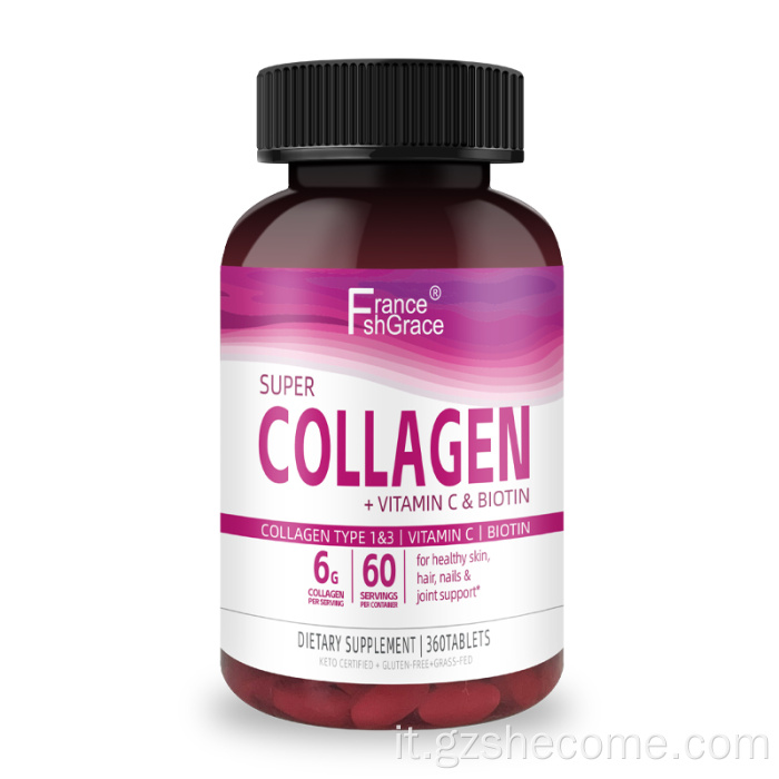 Il collagene include compresse di collagene idrolizzate antiossidanti
